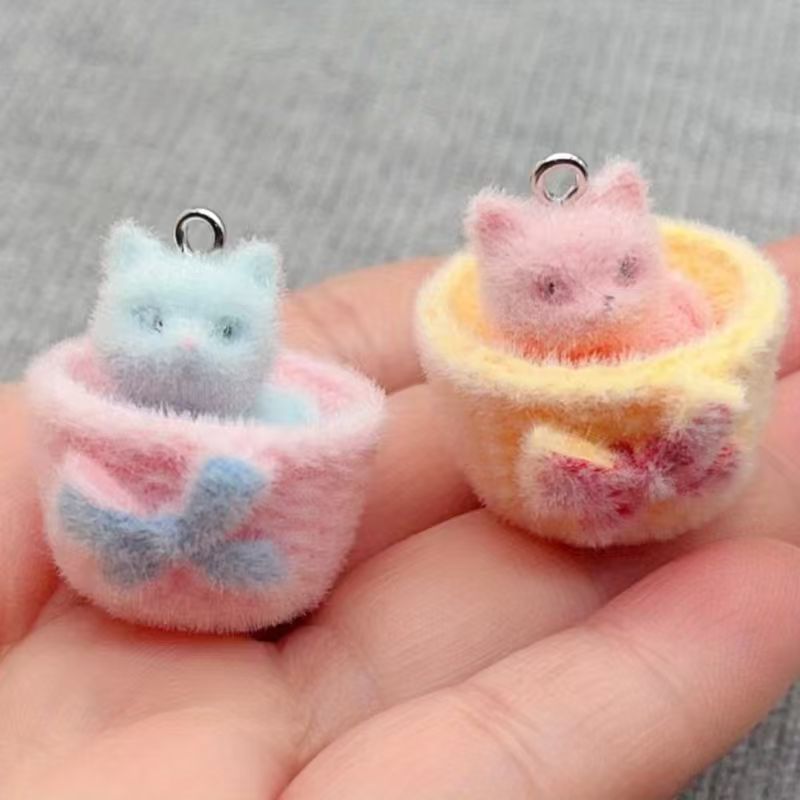 Drop Earrings - 4 шт. 3D-подвески в виде кошек
