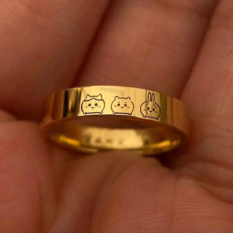 Titanium Steel Ring - Аниме-кольцо «Кавайный Чиикава» из титановой стали,