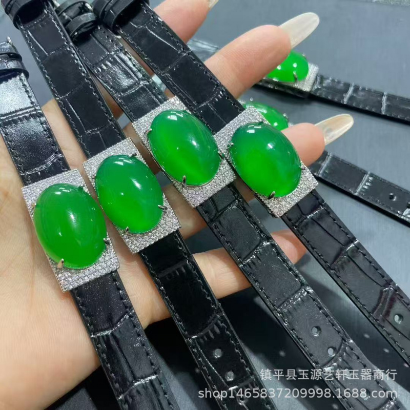 High Jewelry Watches - Натуральный высокий браслет посеребренный инкрустированный браслет