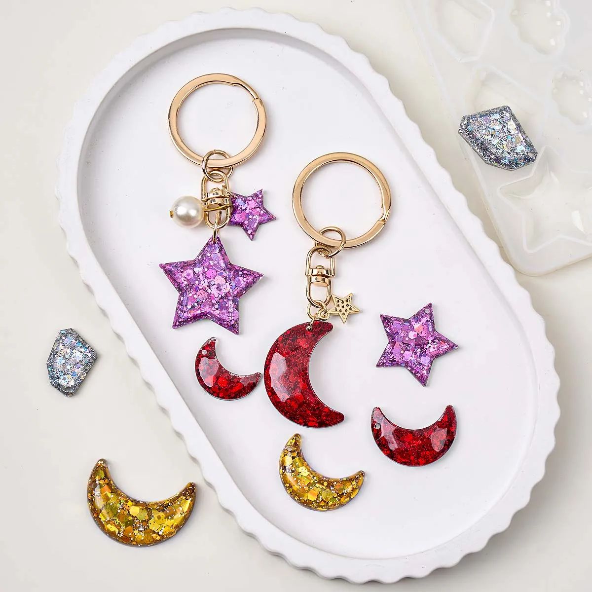 Moon Star Earrings - Силиконовая форма для сережек из смолы