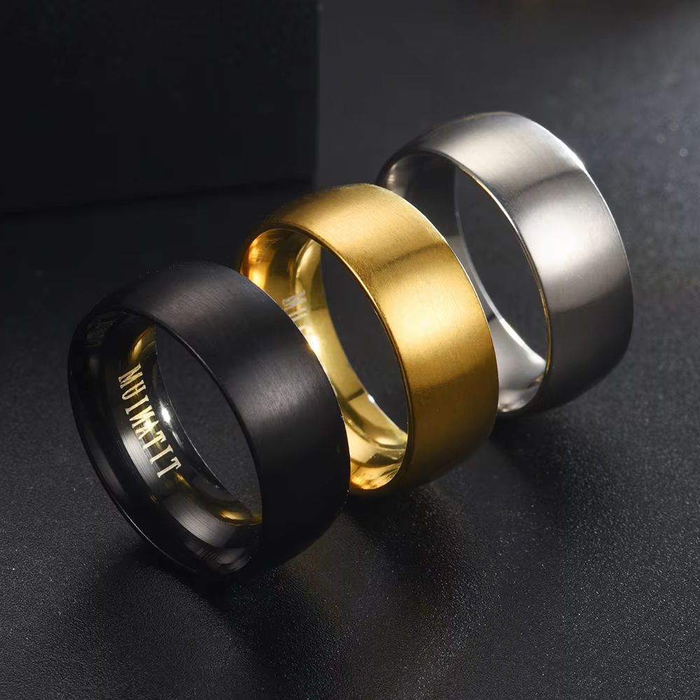 Titanium Steel Ring - Классическое мужское кольцо из матового черного