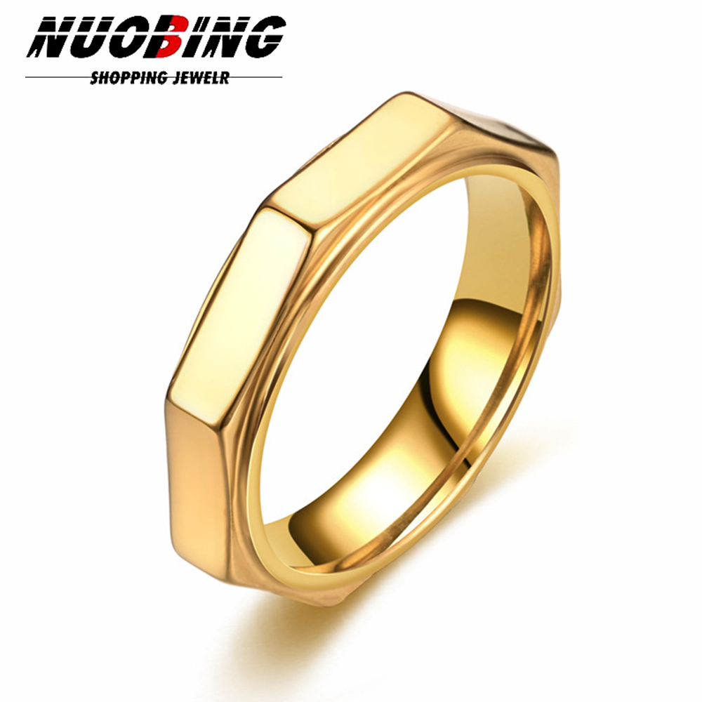 Titanium Steel Ring - 5 мм модное шестиугольное кольцо из