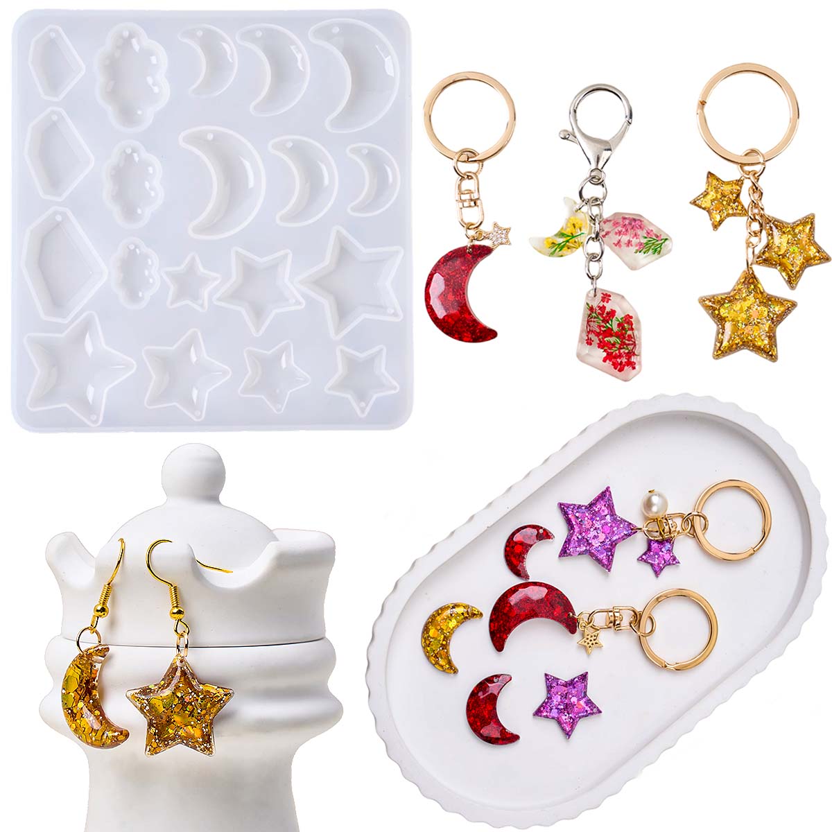 Силиконовая форма для сережек  – обзор и цена Moon Star Earrings