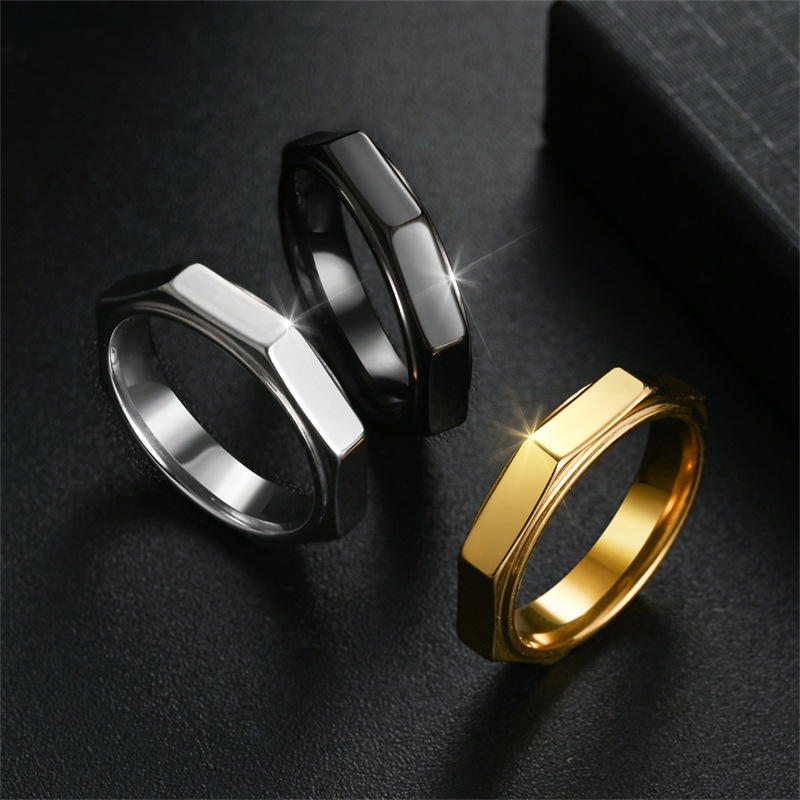 5 мм модное шестиугольное коль – обзор и цена Titanium Steel Ring