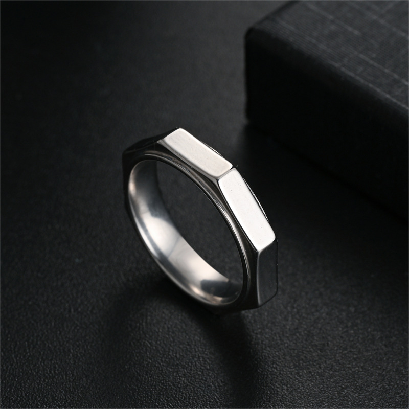 5 мм модное шестиугольное коль – обзор и цена Titanium Steel Ring