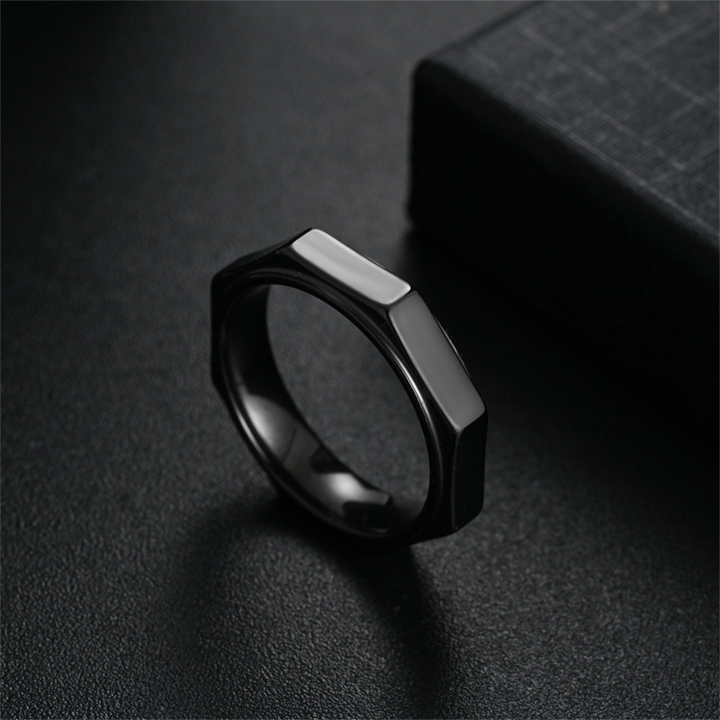 5 мм модное шестиугольное коль – обзор и цена Titanium Steel Ring